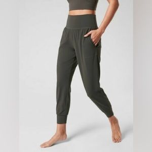 Athleta salutation joggers , size XS olive green